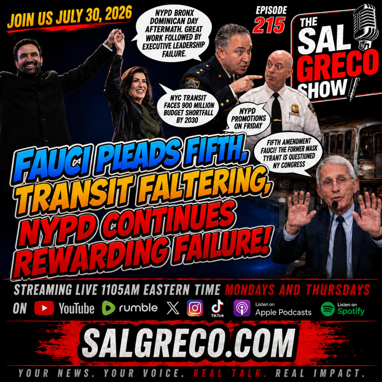 FAUCI PLEADS FIFTH, TRANSIT FALTERING, NYPD CONTINUES REWARDING FAILURE! | Episode 215 episode artwork