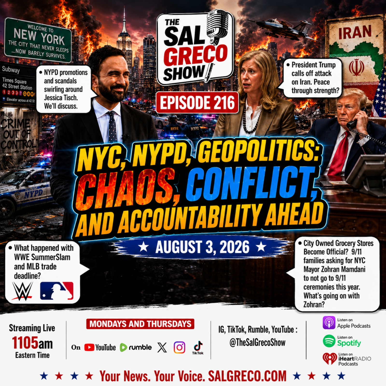 NYC, NYPD, Geopolitics: Chaos, Conflict, And Accountability Ahead | Episode 216 episode artwork