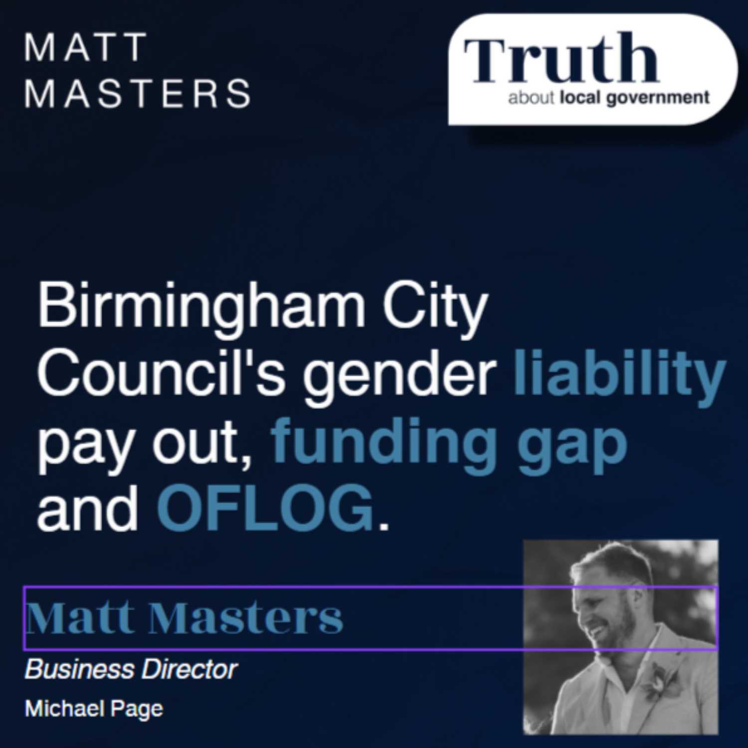 Birmingham City Council's gender liability pay out, funding gap and OFLOG.