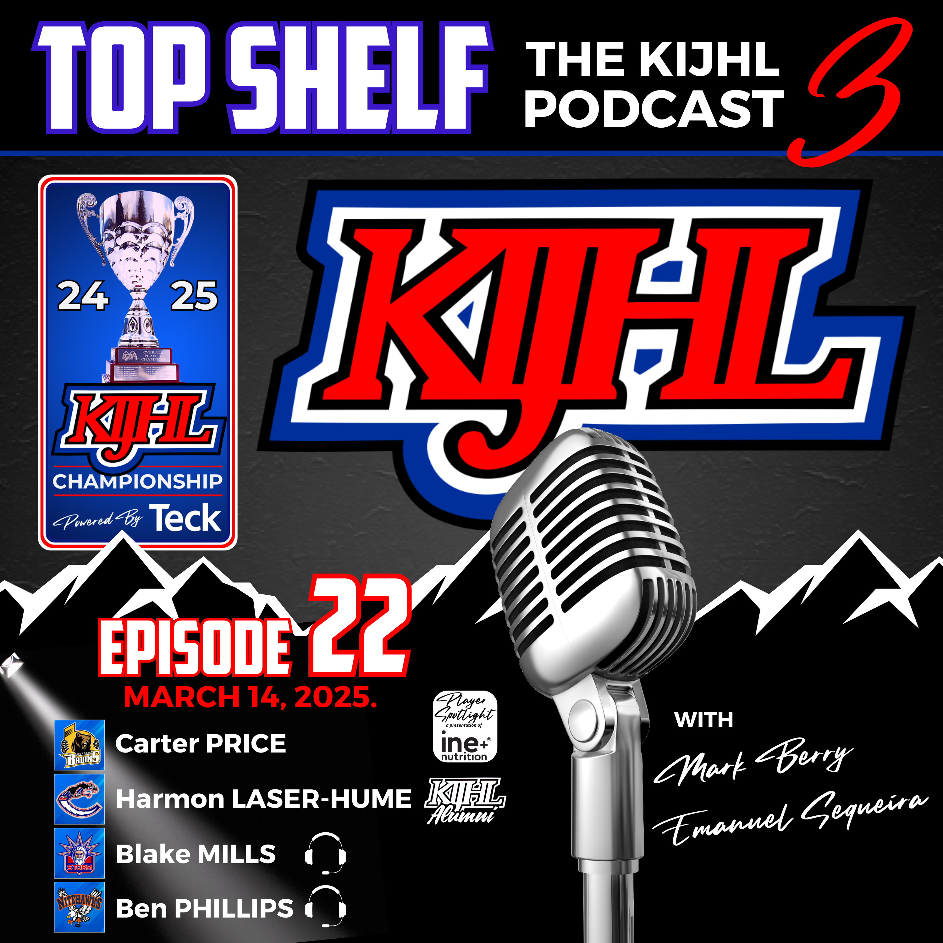 Top Shelf: The KIJHL Podcast - S3 E22 - March 14 - Price - Laser-Hume - Mills - Phillips