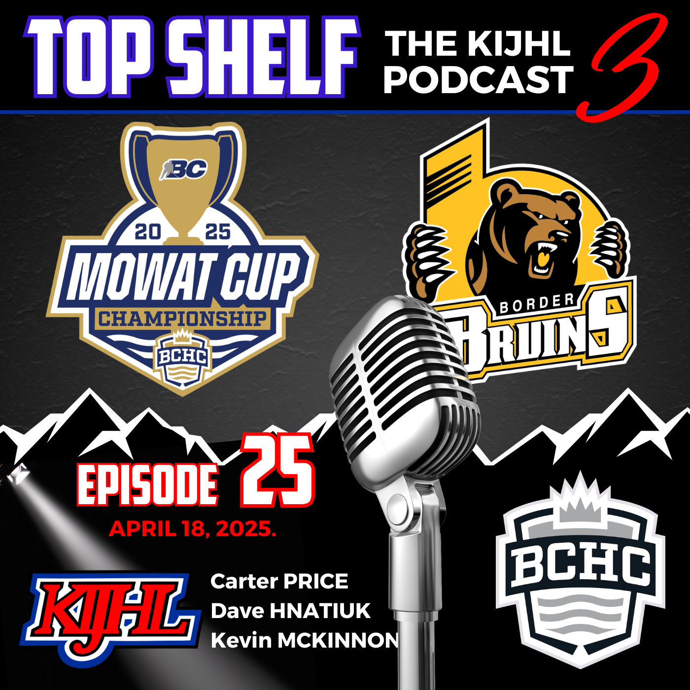 Top Shelf: The KIJHL Podcast - S3 E25 - April 18 - Grand Forks Border Bruins - Price - Hnatiuk - McKinnon
