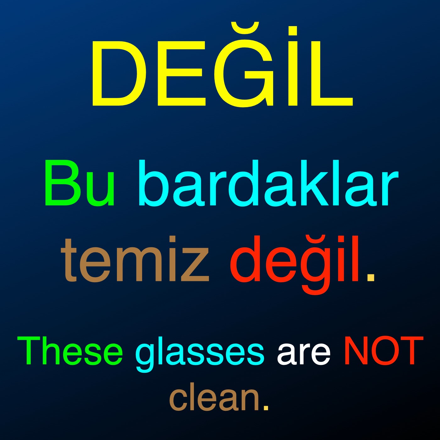 Negative nominal sentences in the present tense in Turkish episode artwork