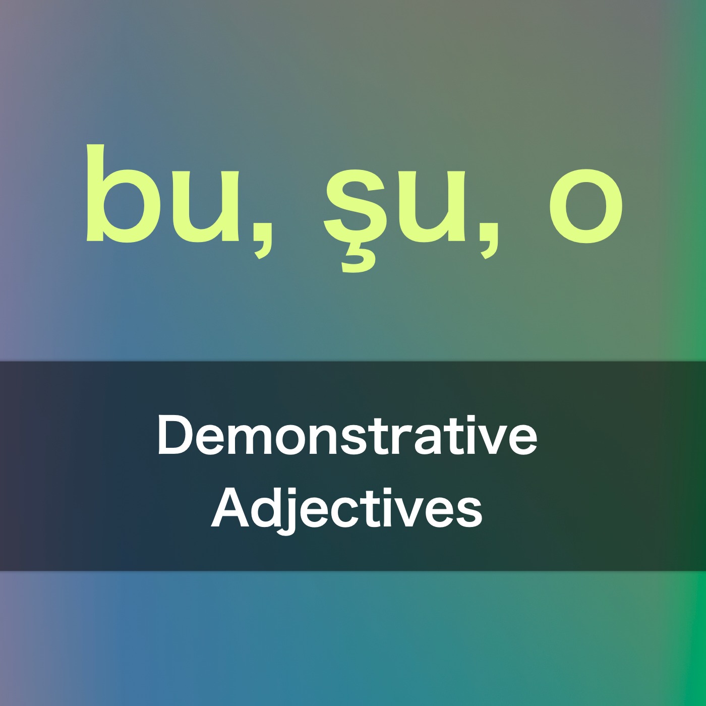 Demonstrative Adjectives "bu, şu, o" in Turkish episode artwork