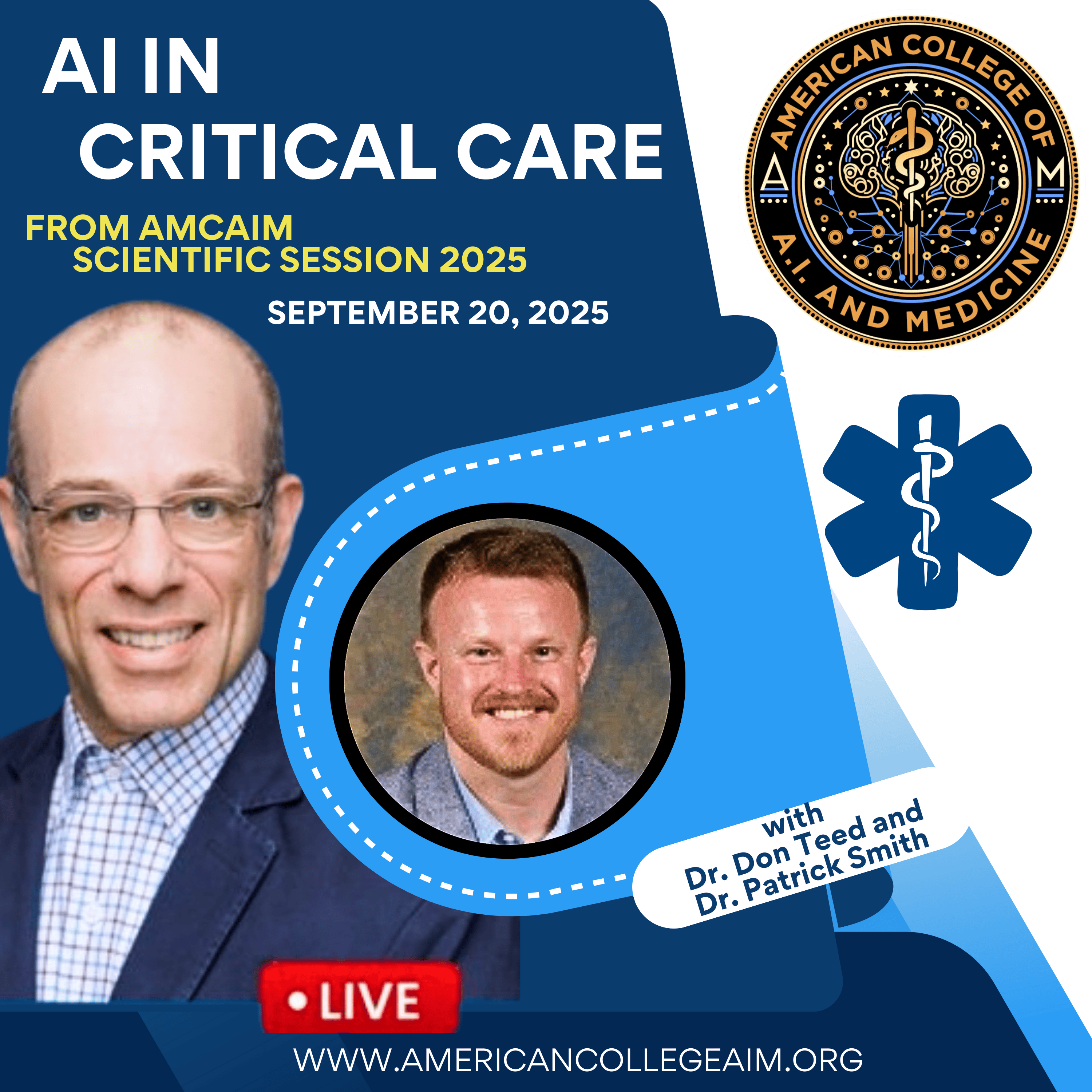 AI in Critical Care With Dr. Don Teed and Dr. Patrick Smith Live from AMCAIM 2025 episode artwork