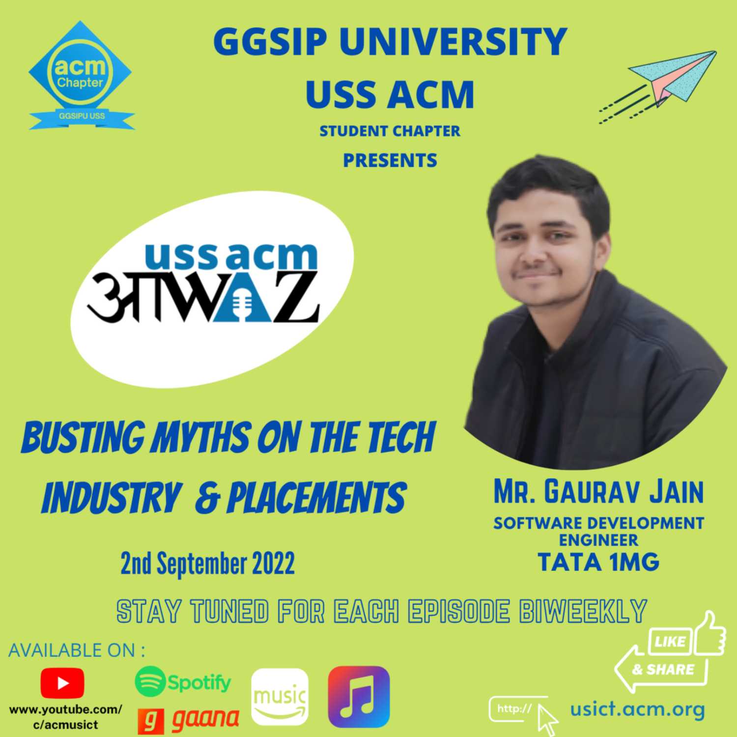 Busting Myths on the Tech Industry and Placements with Mr. Gaurav Jain | College Placements | College Life