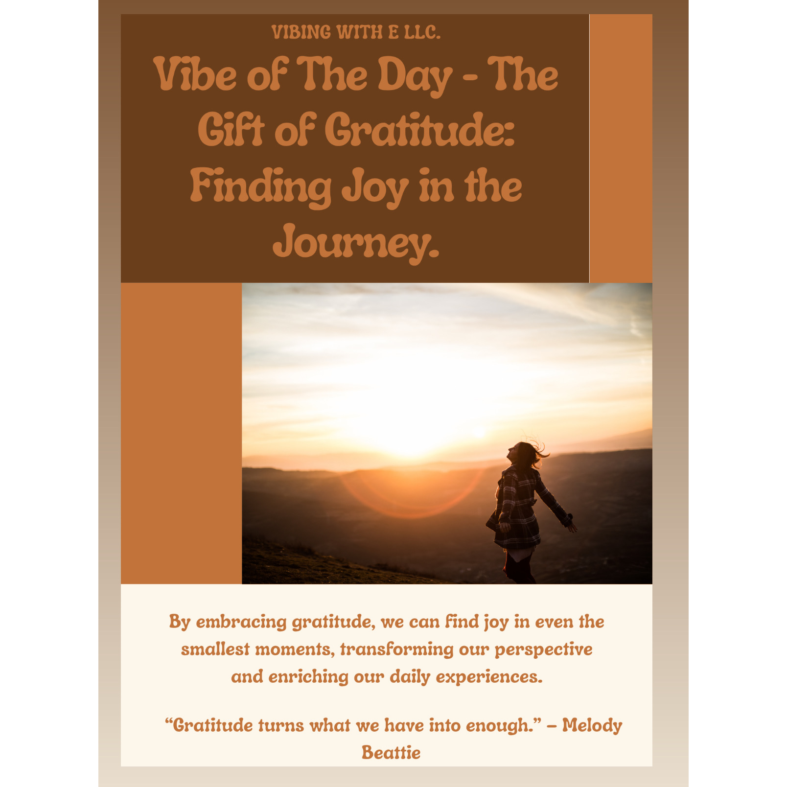 Vibe Of The Day - The Gift of Gratitude: Finding Joy in the Journey.