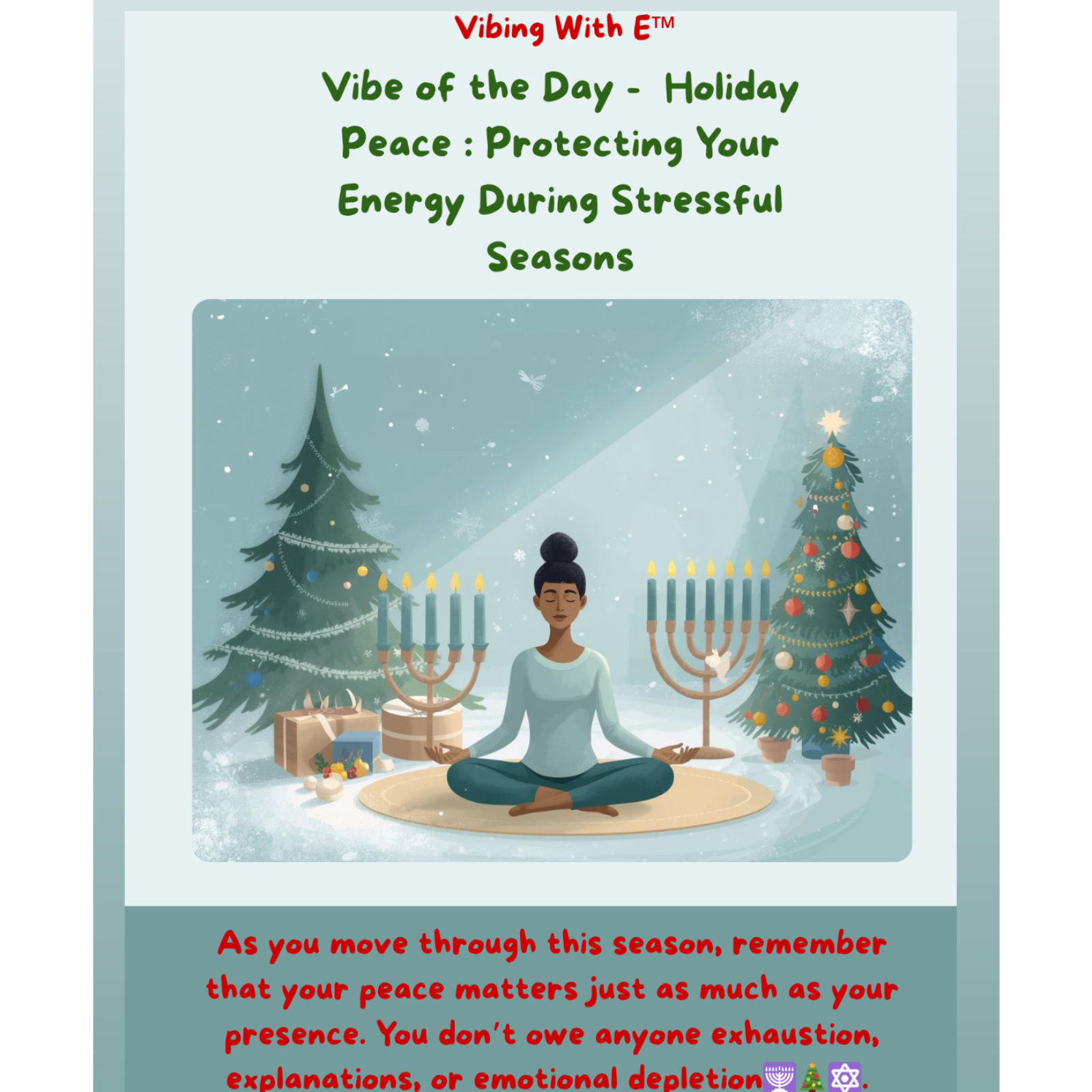 Vibe of the Day - Holiday Peace : Protecting Your Energy During Stressful Seasons 