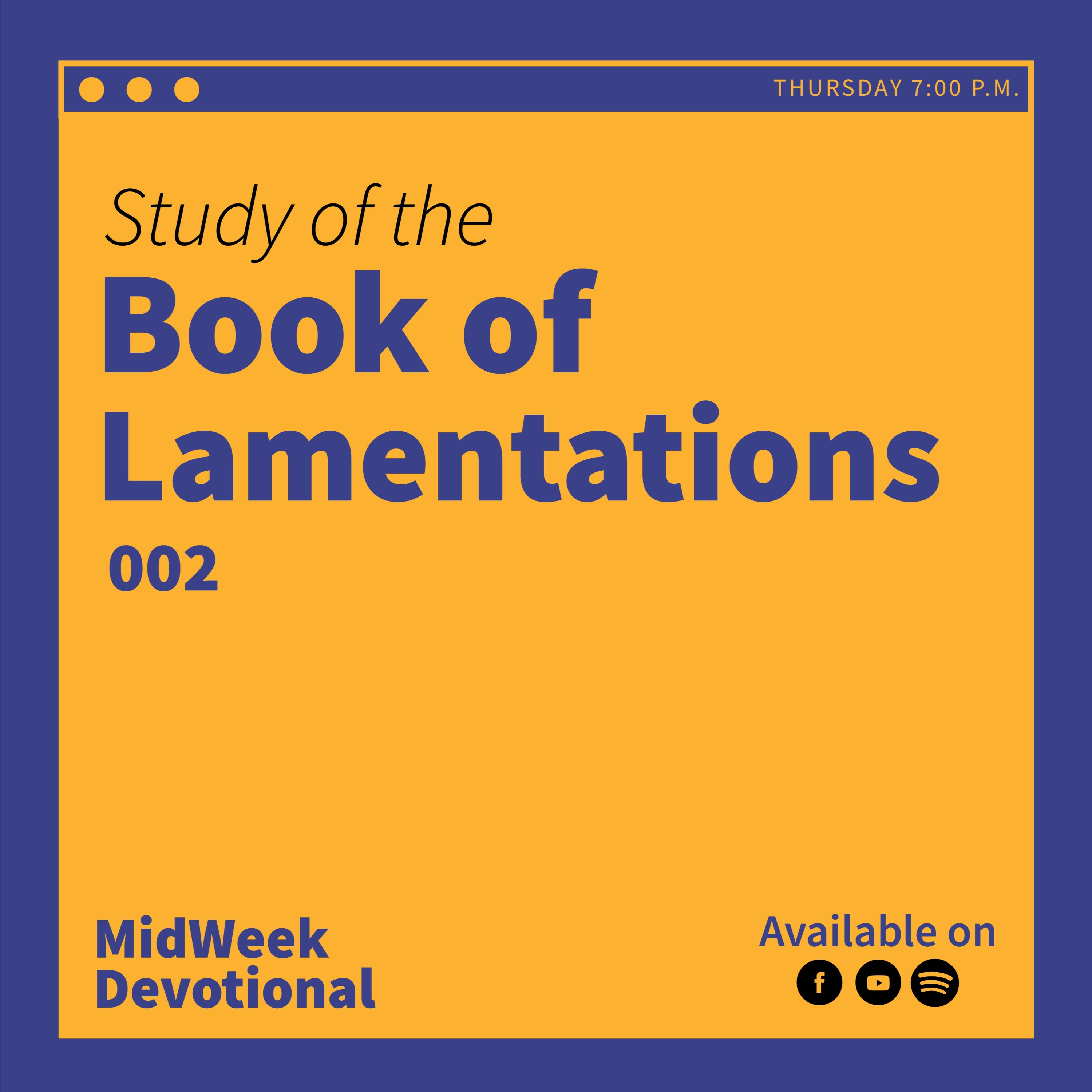 Study Of The Book Of Lamentations - Week 2 - Ps. Jonathan Gallardo episode artwork