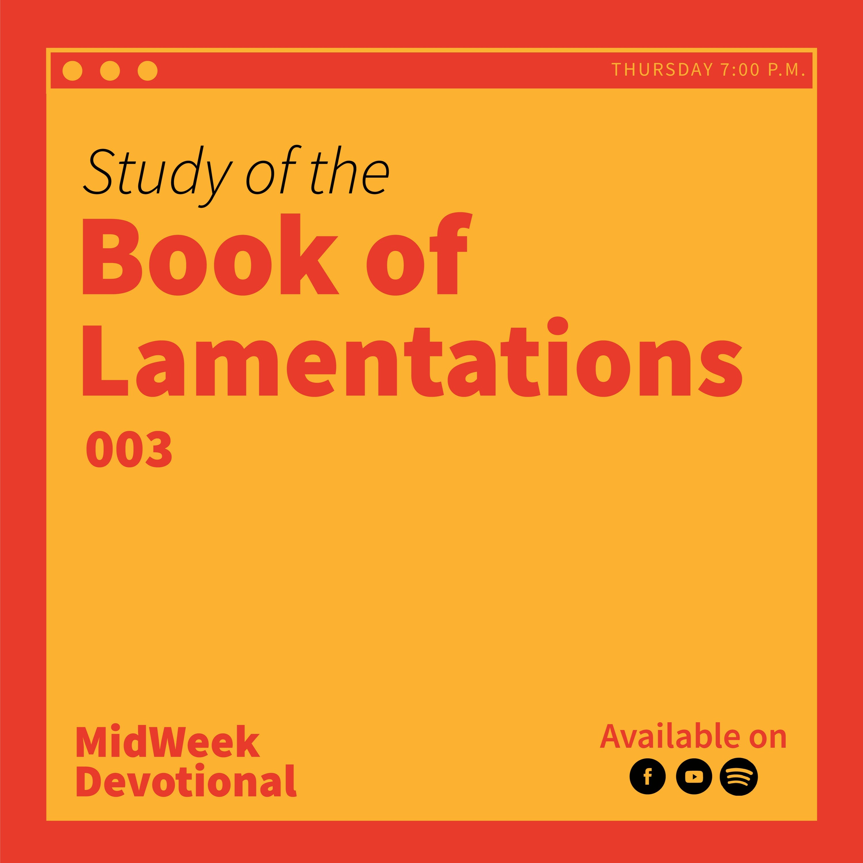Study Of The Book Of Lamentations - Week 3 - Ps. Jonathan Gallardo episode artwork