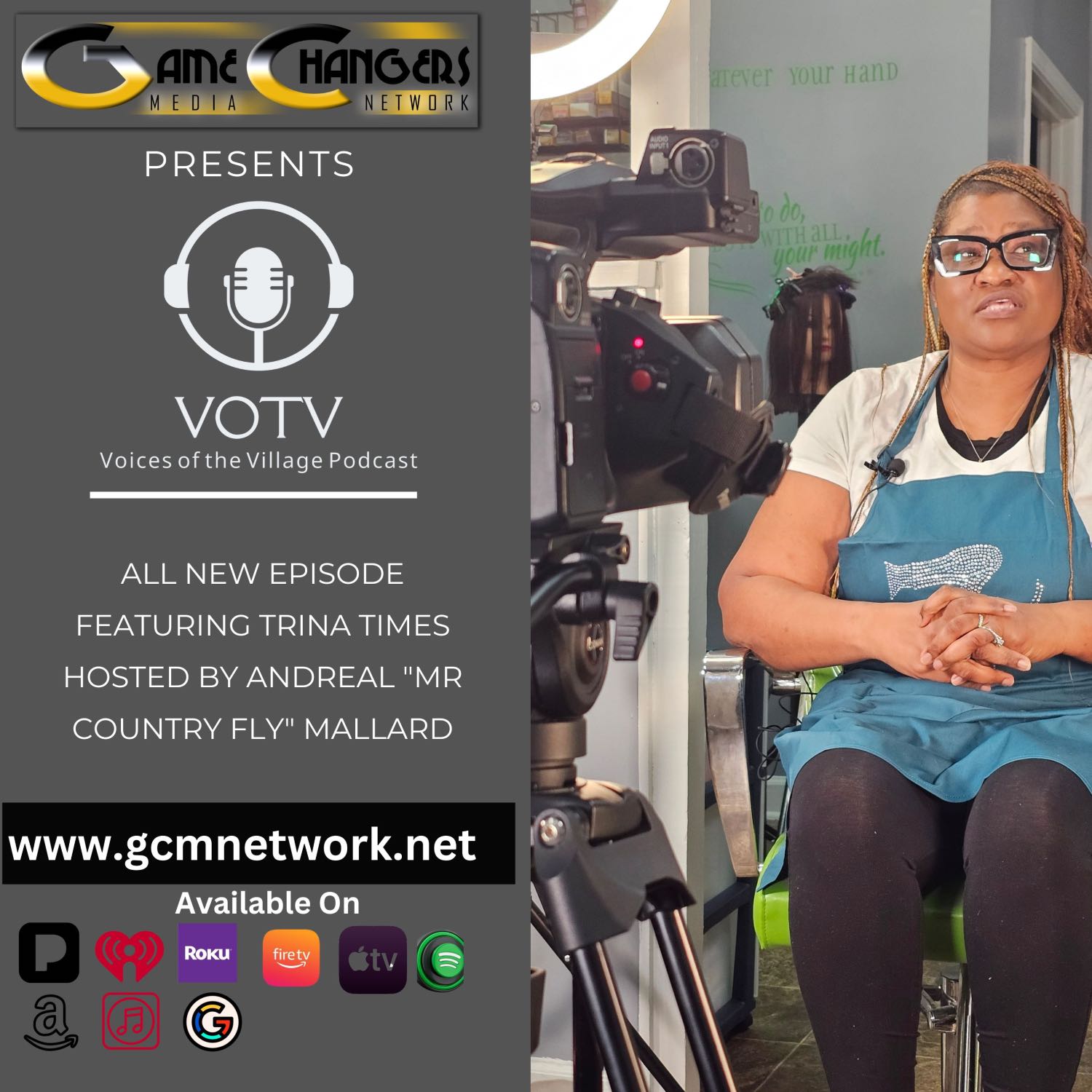 Voices of The Village Podcast featuring Trina Times on Black hair Care & Coloration episode artwork