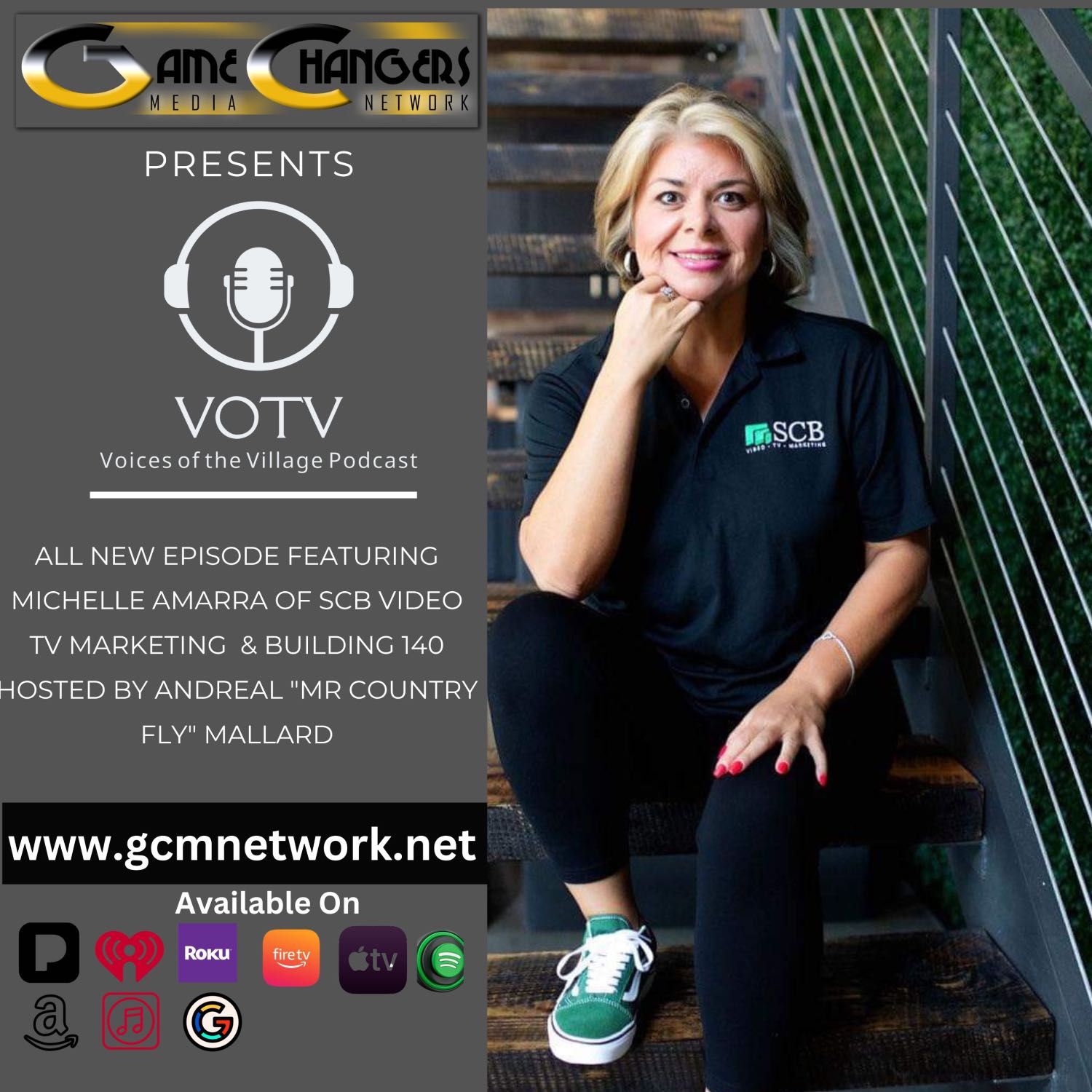 Voices of The Village Podcast featuring Michelle Amarra- The Evolution of Media & Marketing Growing A Community Thru Partnerships episode artwork