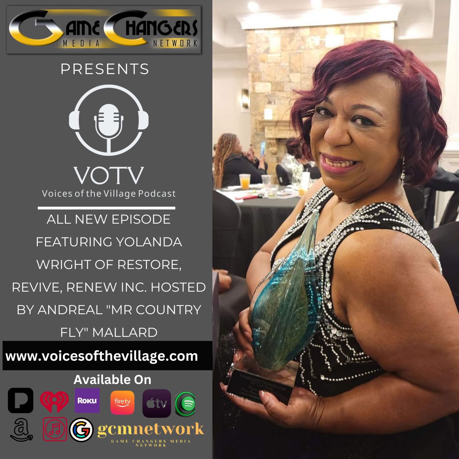 Voices of The Village Podcast featuring Yolanda Wright of Restore Revive Renew- Understanding Domestic Violence  & Sex Trafficking episode artwork