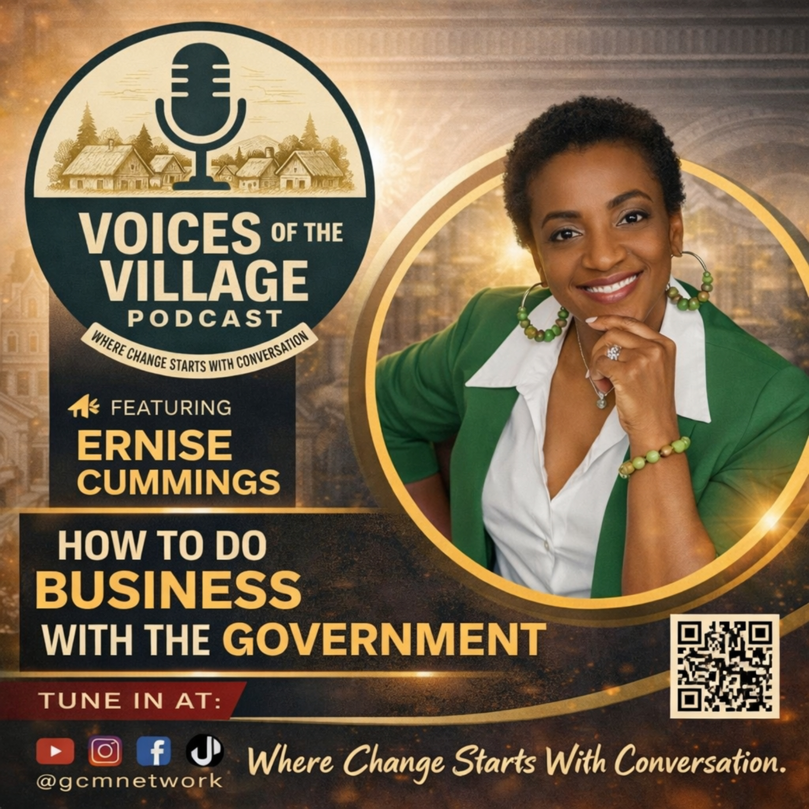 Voices Of The Village Podcast featuring Ernise Cummings- How To Do Business With The Federal Government episode artwork
