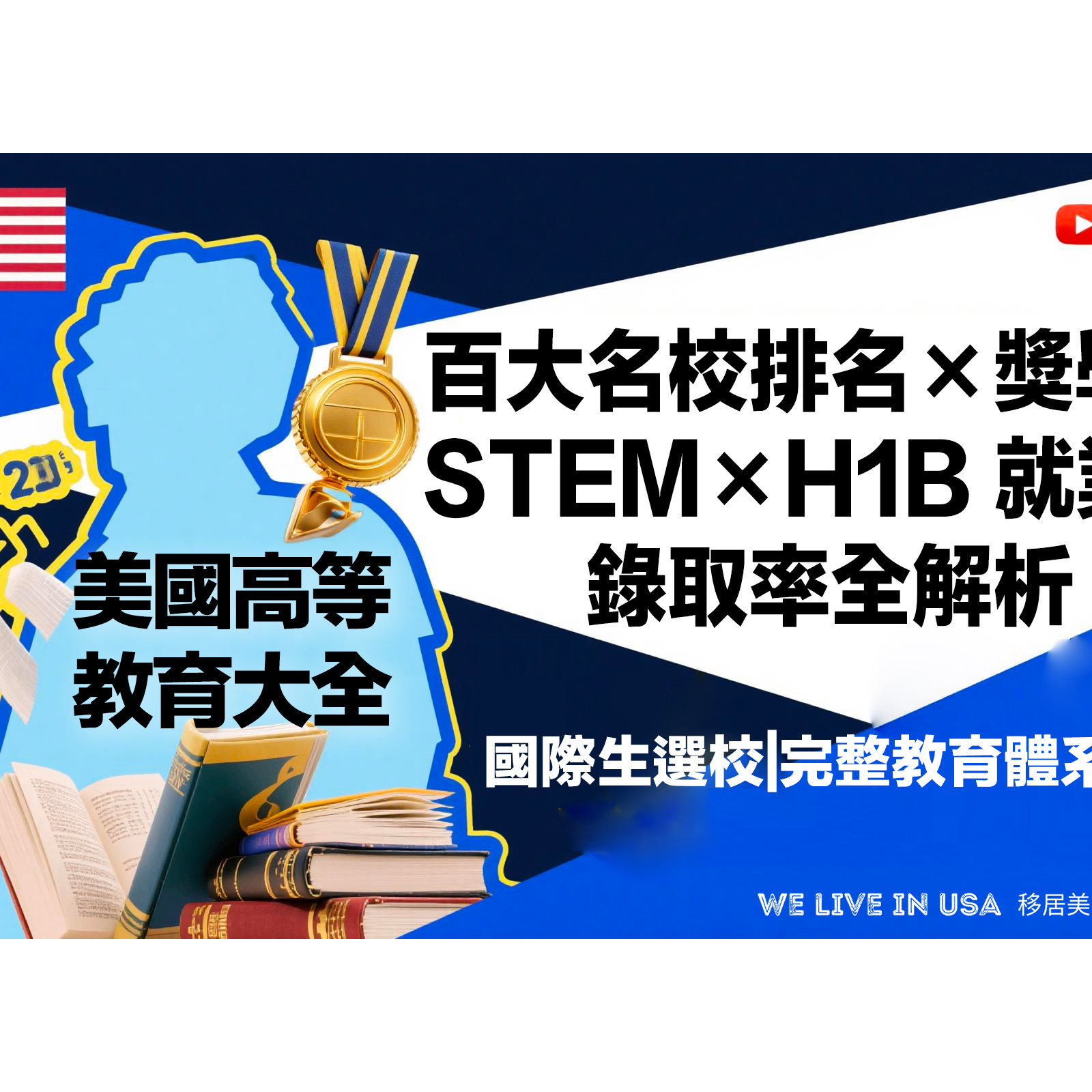 【2026 美國大學大全】百大名校排名×獎學金×STEM×H1B 就業率×錄取率全解析|國際生選校指南|完整教育體系攻略 | 移居美國生存指南 We live in USA🇺🇸 episode artwork