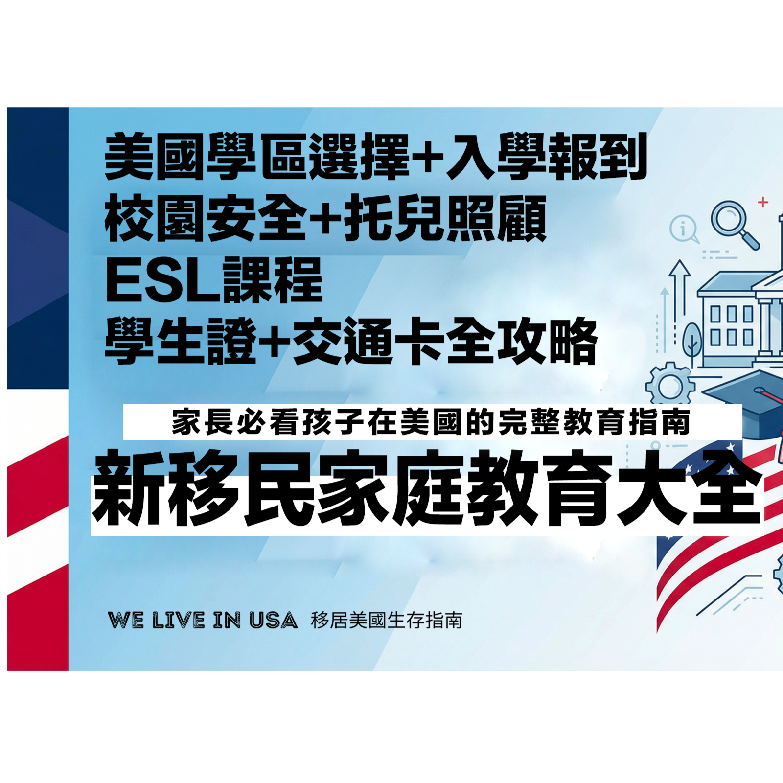【新移民家庭教育大全 】美國學區選擇×入學報到×ESL課程×校園安全×托兒照顧×學生證×交通卡全攻略|家長必看孩子在美國的完整教育指南 | 移居美國生存指南 We live in USA🇺🇸 episode artwork