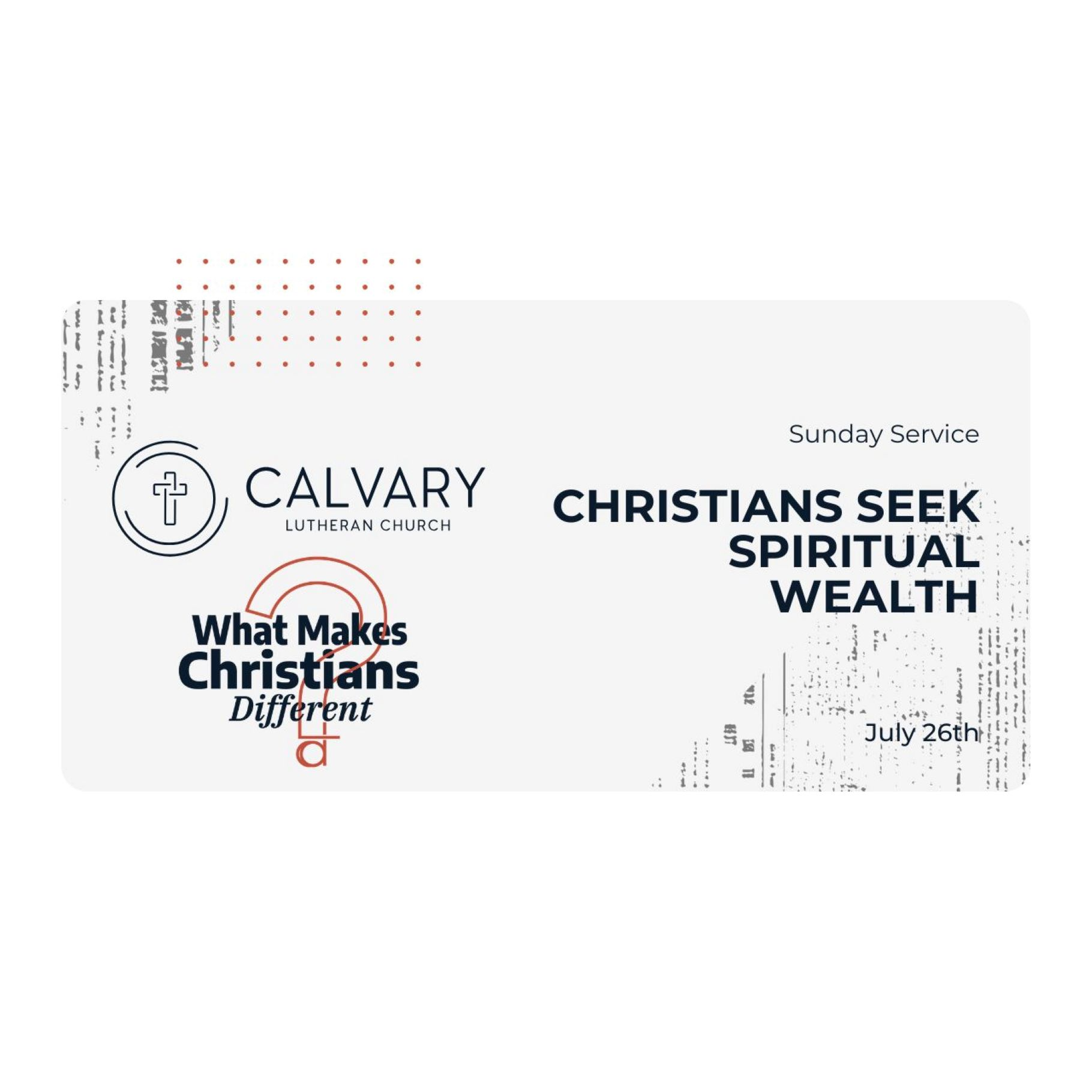 CHRIST SEEKS SPIRITUAL WEALTH episode artwork