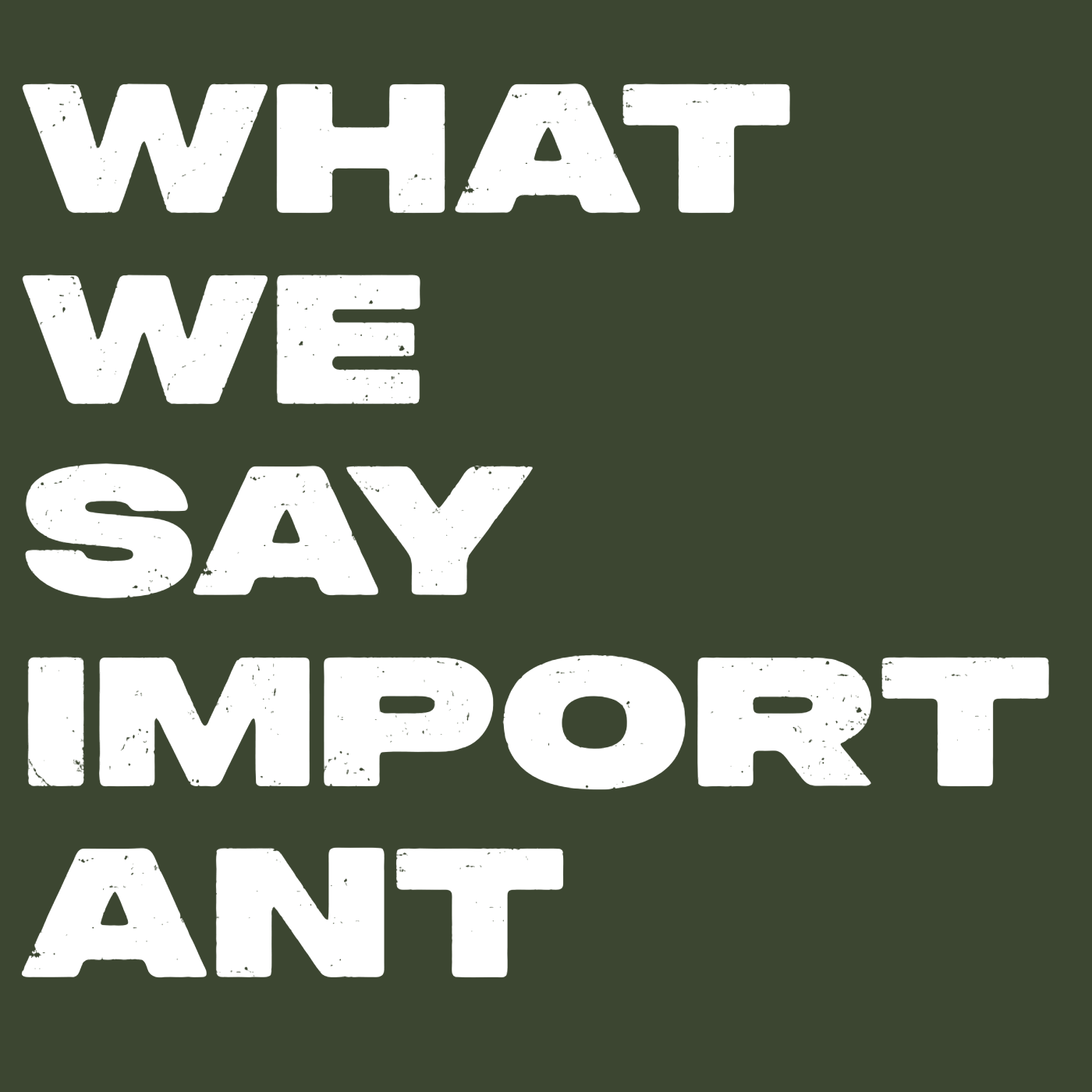 What We Say Important