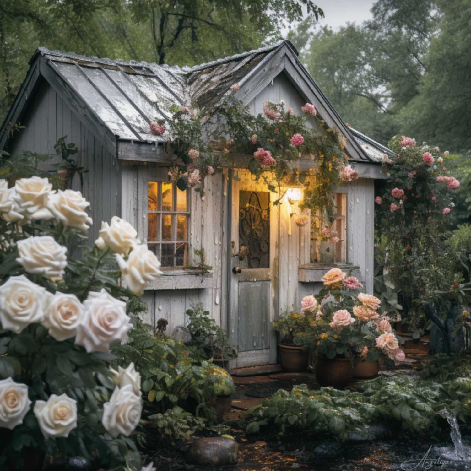 Rain Sounds | Heavy Rain on a Tin Roof • Inside the Garden Shed (10 Hours) Sleep