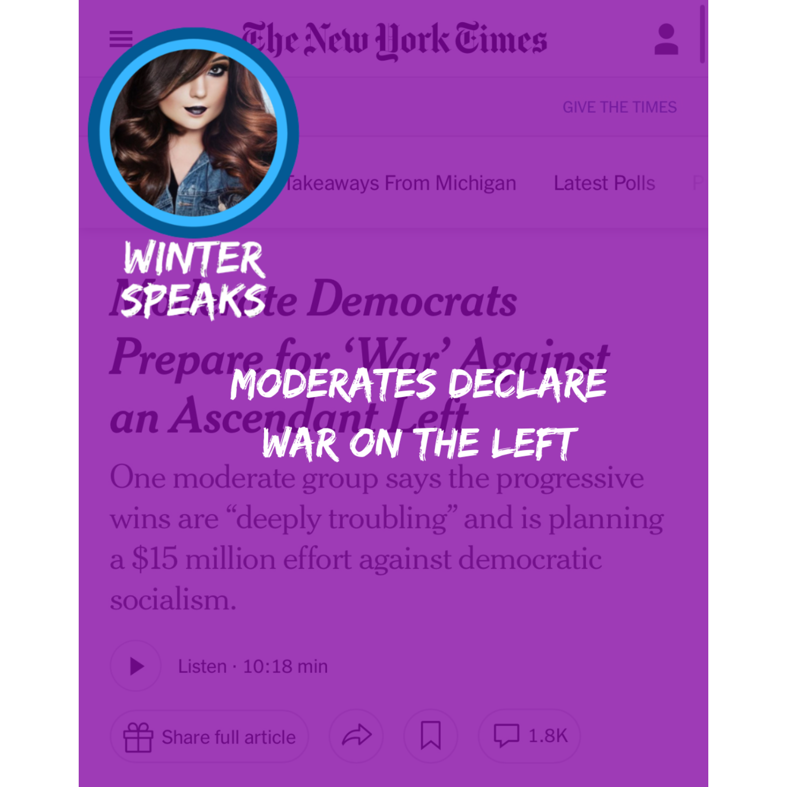 Moderates declare war on the left episode artwork
