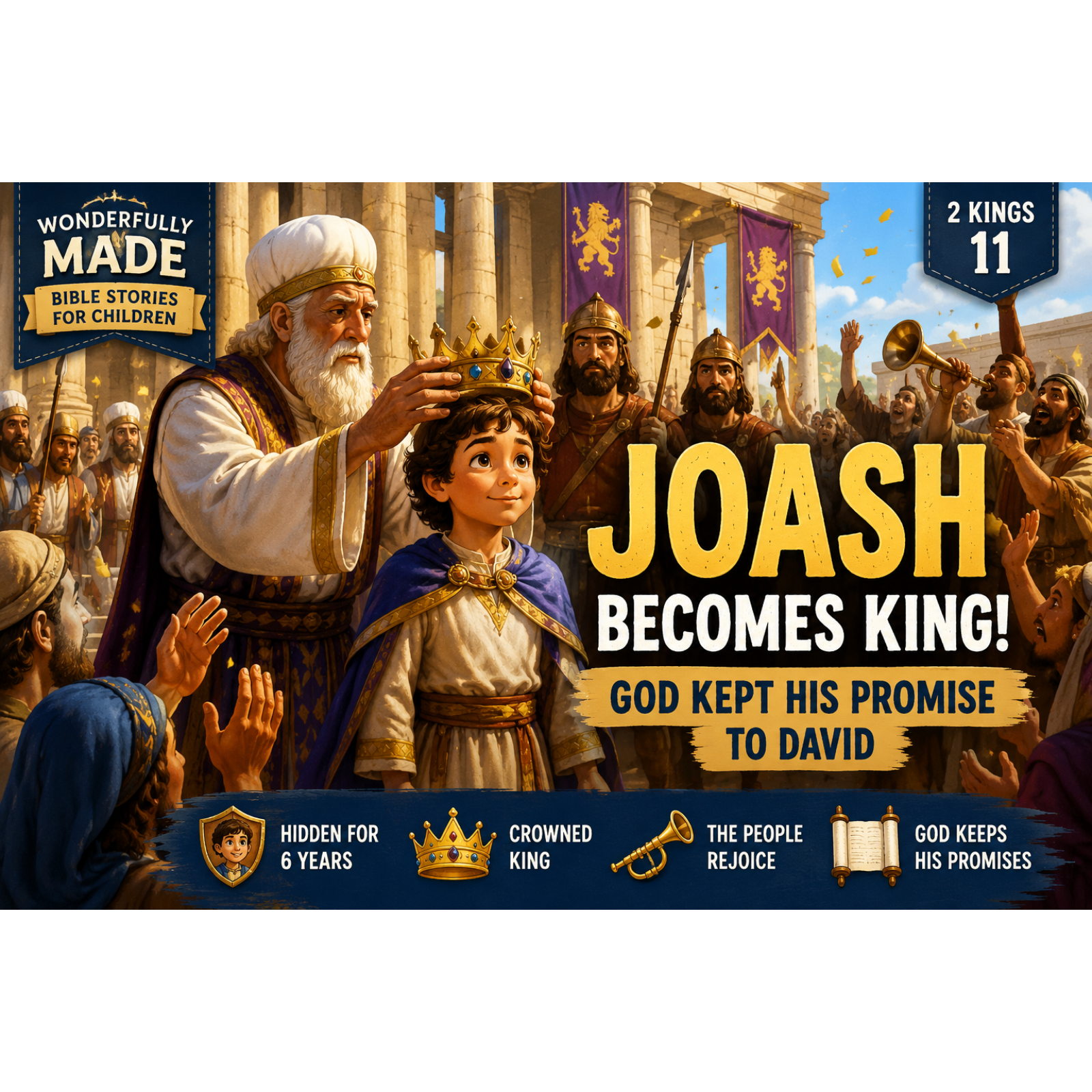 Joash Becomes King | God Keeps His Promise to David (2 Kings 11) | Bible Story for Kids episode artwork