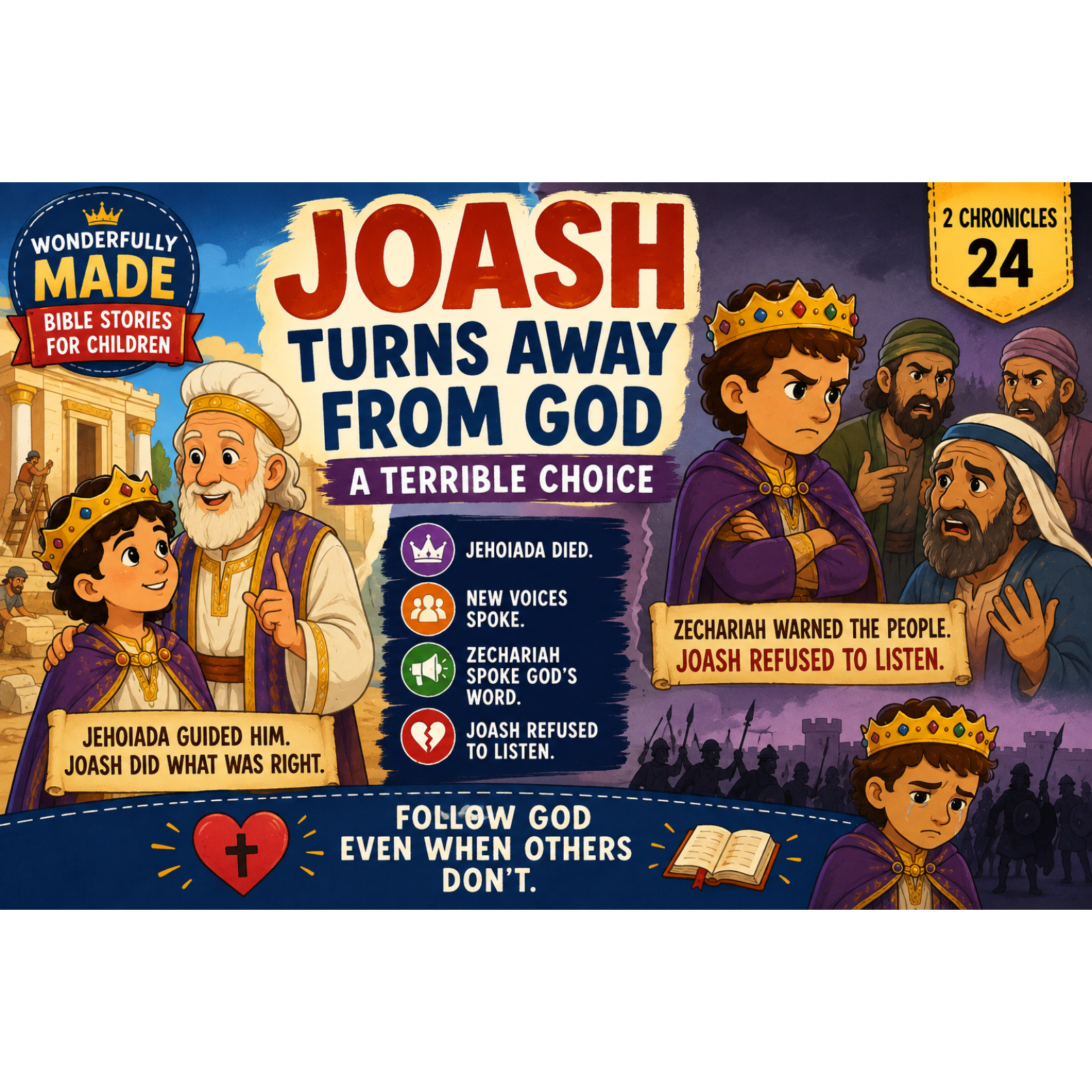 King Joash Turns Away from God | Joash's Terrible Choice | Bible Story for Kids