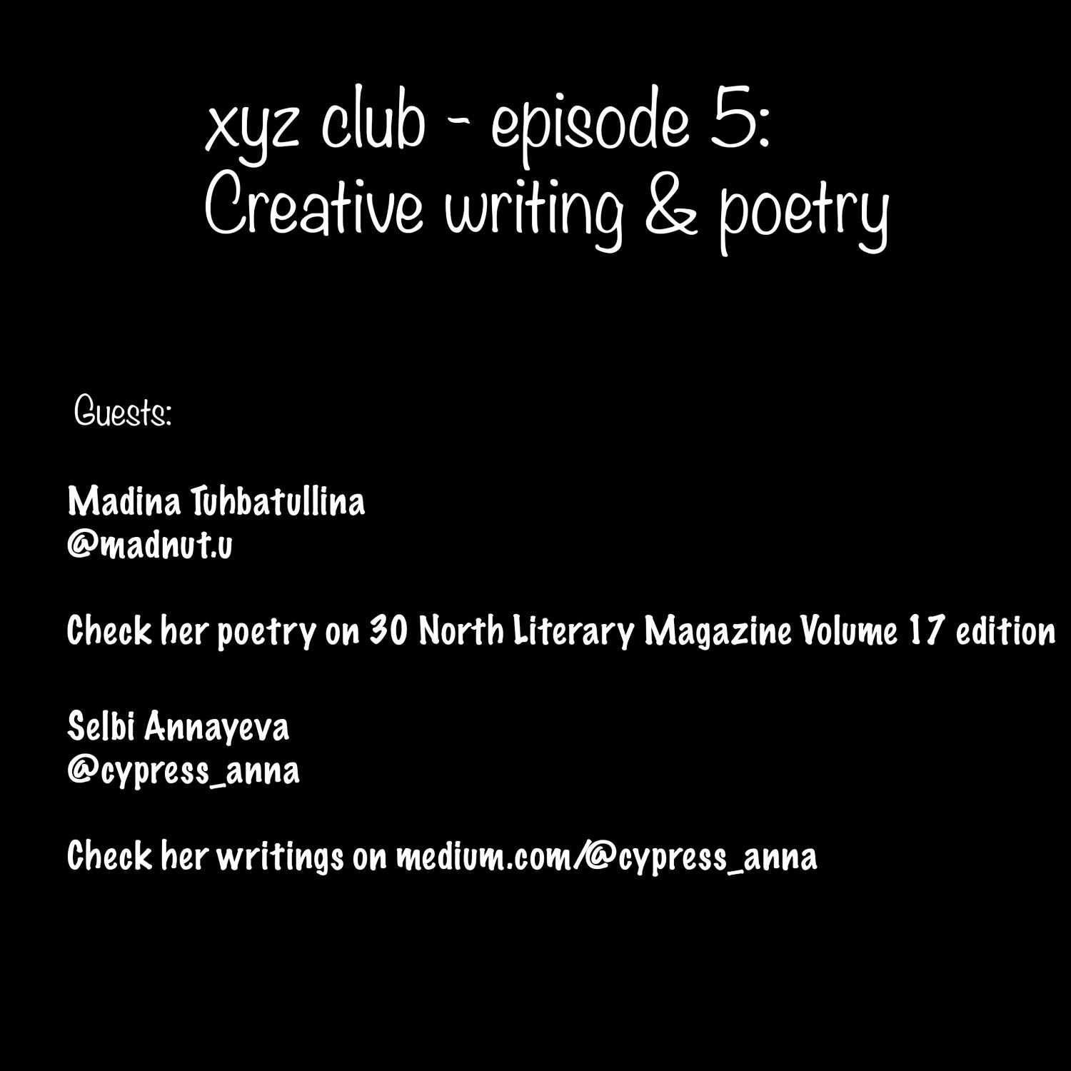 ep. 5: Creative writing & poetry with Madina and Selbi