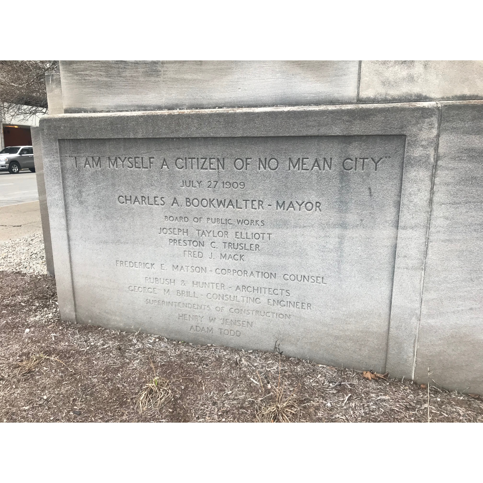 "I am Myself a Citizen of No Mean City" and other slogans for Indianapolis episode artwork