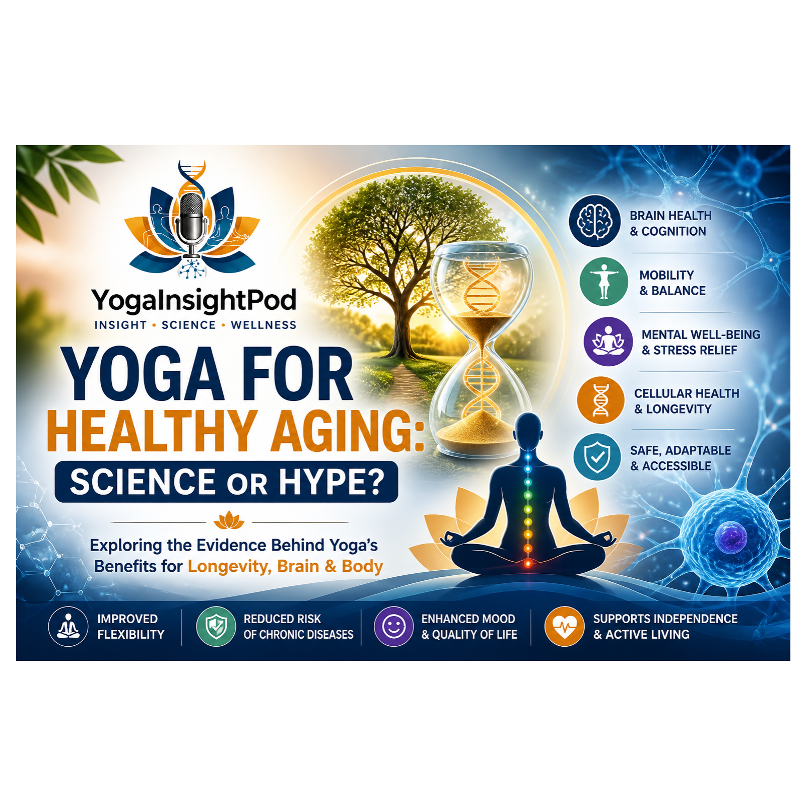 Yoga for Healthy Aging: Science-Backed Benefits for Brain, Body & Longevity episode artwork