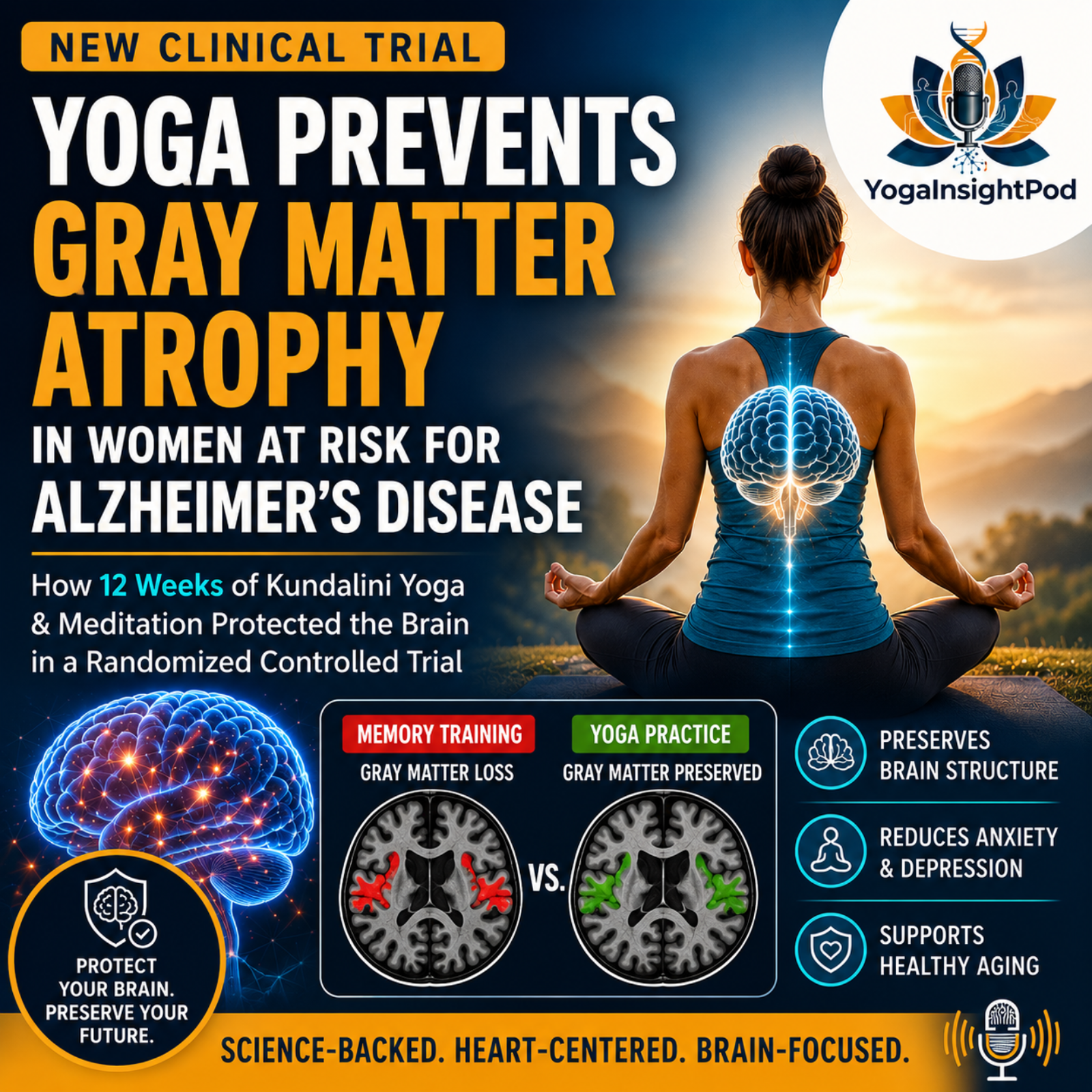 Can Yoga Protect the Aging Brain? New Clinical Trial Reveals How Yoga May Slow Alzheimer's-Related Brain Changes episode artwork