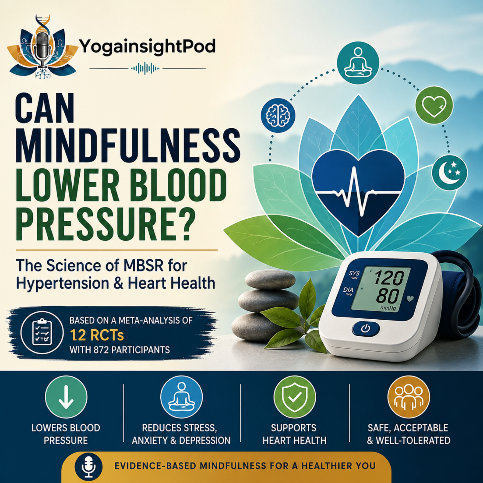 Can Mindfulness Lower Blood Pressure? The Science of MBSR for Hypertension and Heart Health episode artwork